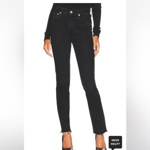 Agolde Cheri High Rise Straight Leg Fray Bottom Jean